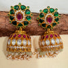 Veda Traditional Kundan Jhumka Earrings for Women | Gold-Plated Jhumkis with Beads & Stones