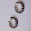 Iris Amethyst Semi-Precious Stone Hoop Earrings with CZ Sparkle – Gold Plated Designer Hoops