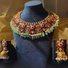 Emerald Bloom Jadau Necklace Set